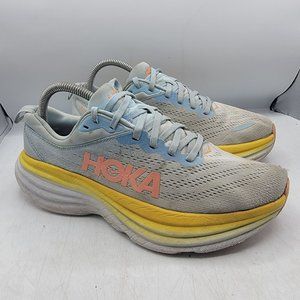 Hoka One One Bondi 8 Womens 8.5B Summer Song Blue Yellow Running Shoes